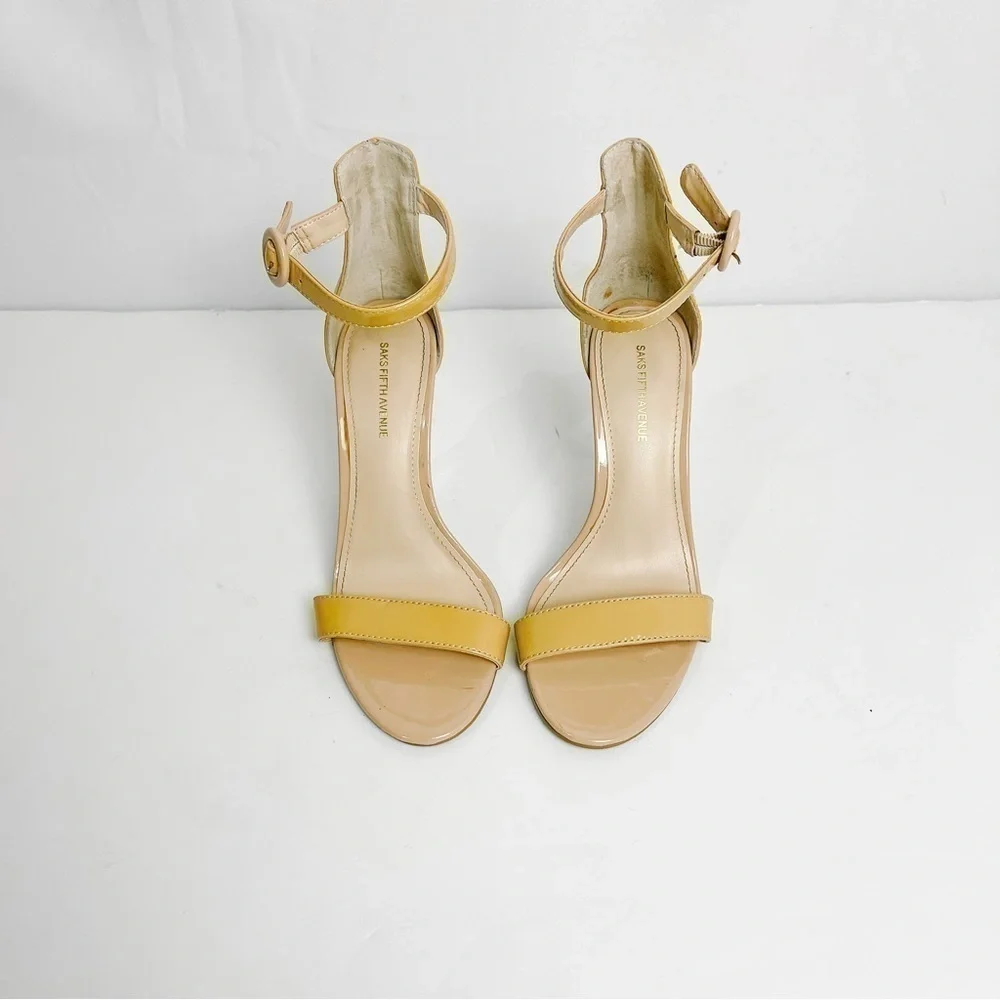 Saks 5th Avenue Charlize Strappy Nude Heels Size 6